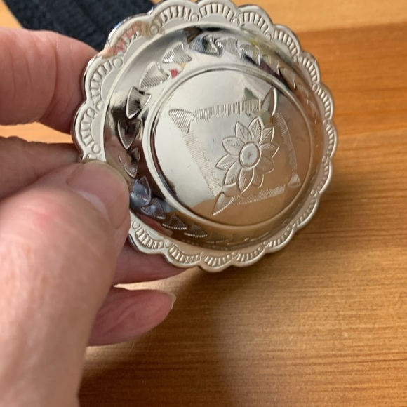 Unbranded Blue Grey Waist Belt w Lightweight Etched Silver  Buckle - Picture 6 of 9